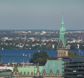 Alster Zoomansicht von der Elbphilharmonie